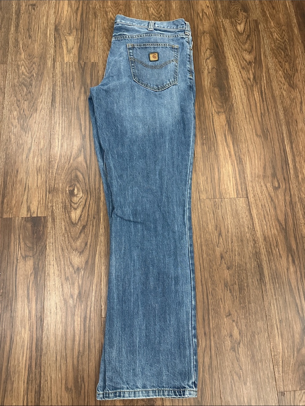 Carhartt Women's Straight-Leg Jeans in Medium Blue Denim